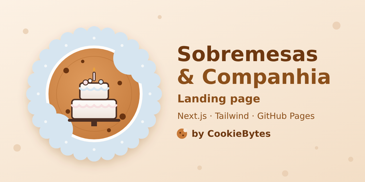 The Sobremesas & Companhia landing page, by CookieBytes